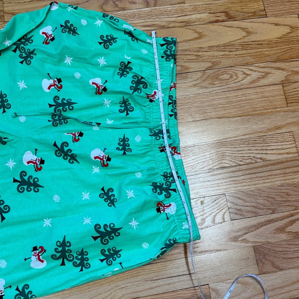 Pajamagram Mens Christmas Pajamas Set Green Top Snowman Pants XL NWT - Picture 7 of 10